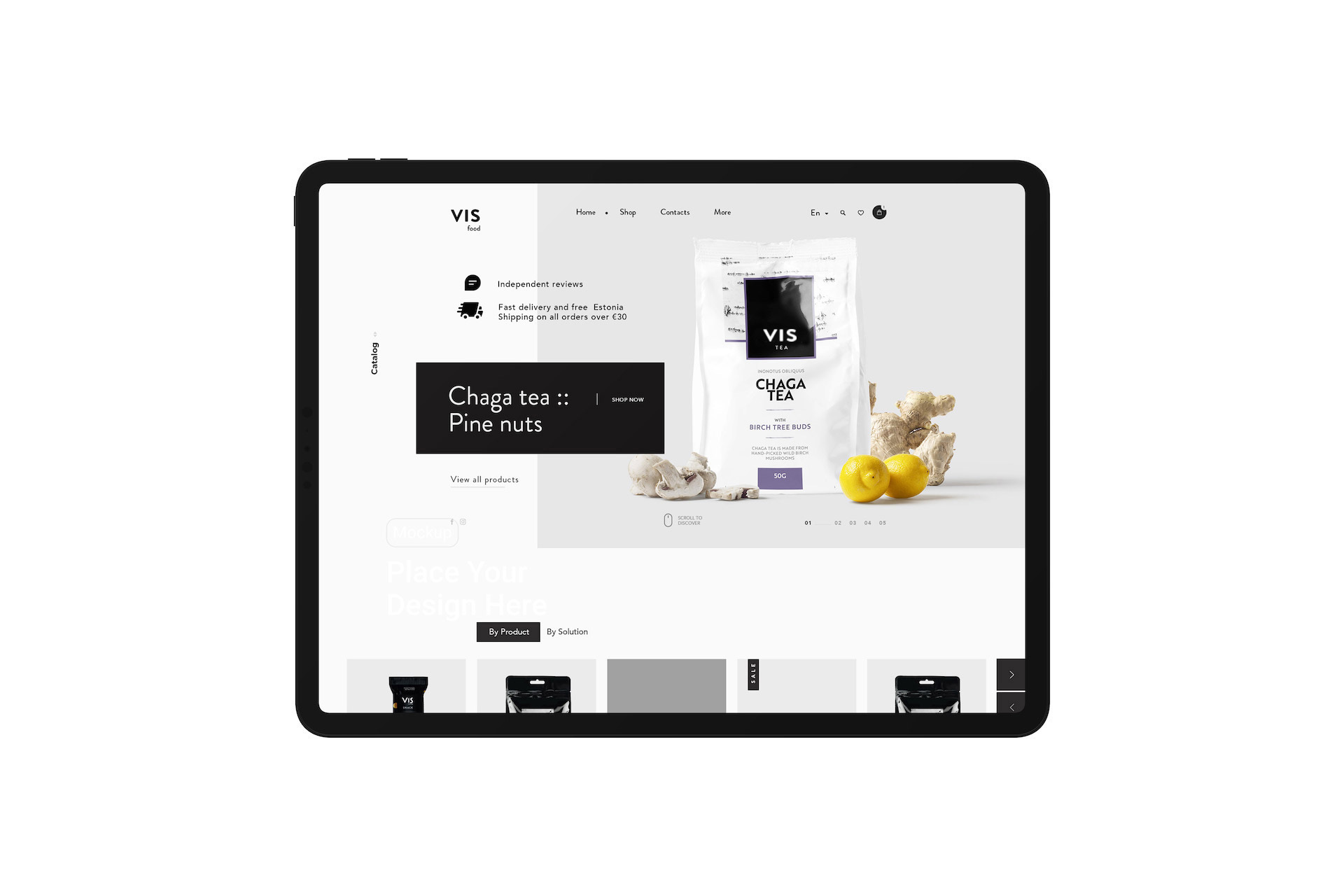 VIS Food webpage design